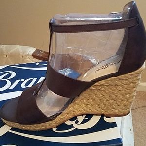 Brown wedge sandal